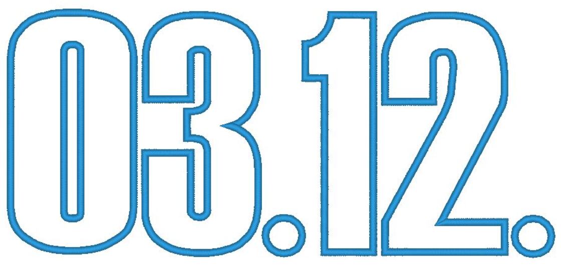 Stickdatei - 13cm Buchstaben und Zahlen Alphabet Zahl