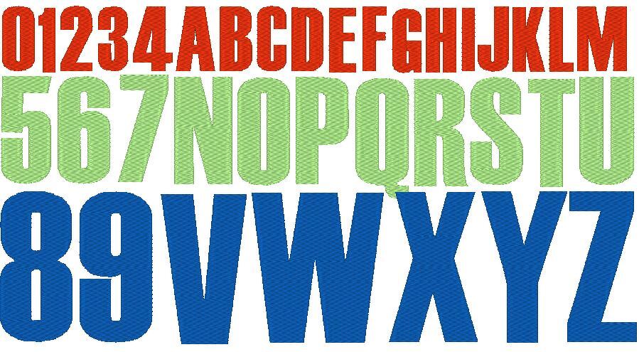 Stickdatei - 3cm 5cm 7cm Buchstaben und Zahlen Alphabet Zahl