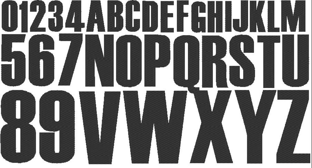 Stickdatei - 3cm 5cm 7cm Buchstaben und Zahlen Alphabet Zahl