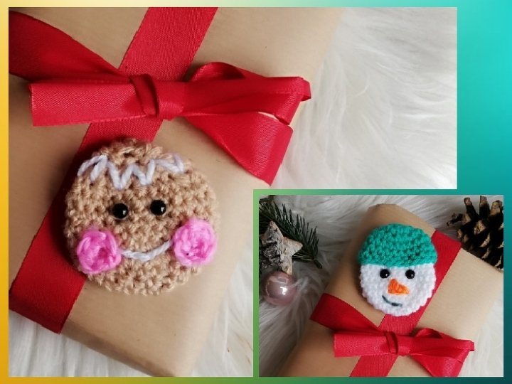 Häkelanleitung 2 Geschenkeanhänger für die Weihnachtsgeschenke