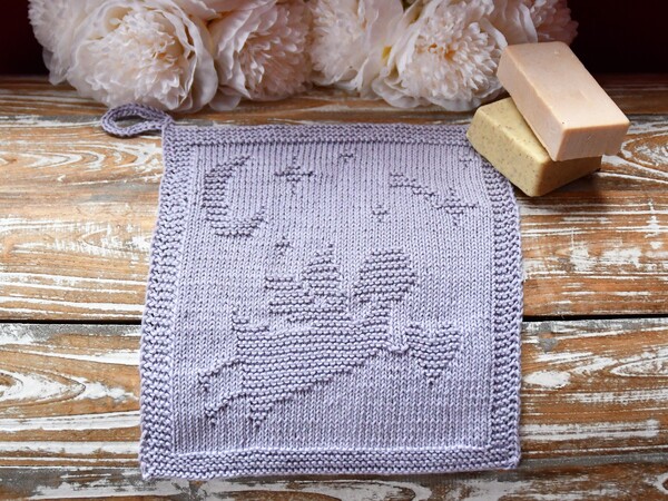 Knitting pattern washcloth / dishcloth "Little Angel" - easy
