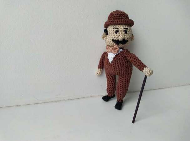 Crochet Gentleman, amigurumi man, miniature doll, dollhouse