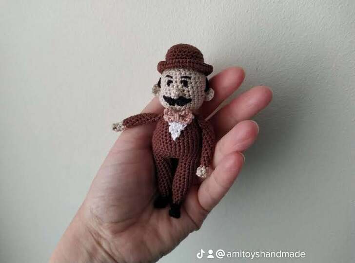 Crochet Gentleman, amigurumi man, miniature doll, dollhouse