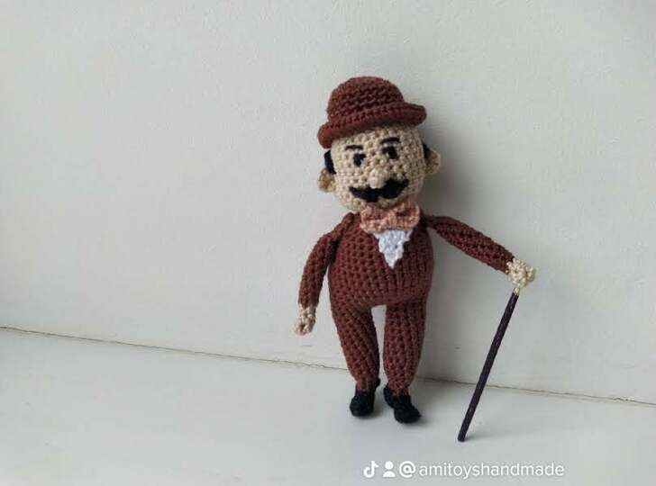 Crochet Gentleman, amigurumi man, miniature doll, dollhouse