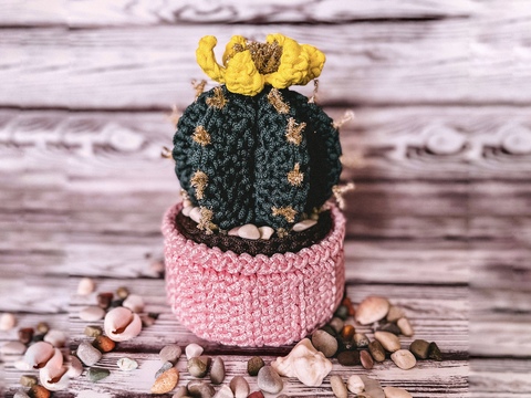 Easter basket cactus crochet pattern PDF and video tutorial