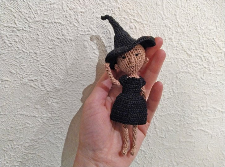 The Witch, miniature mystery girl, amigurumi doll
