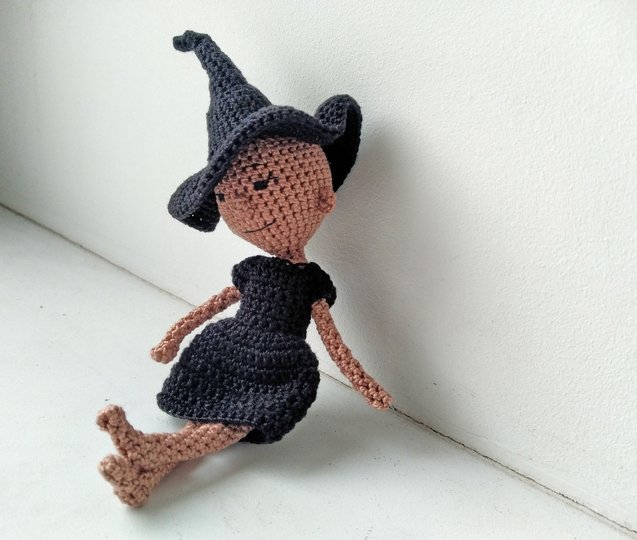 The Witch, miniature mystery girl, amigurumi doll