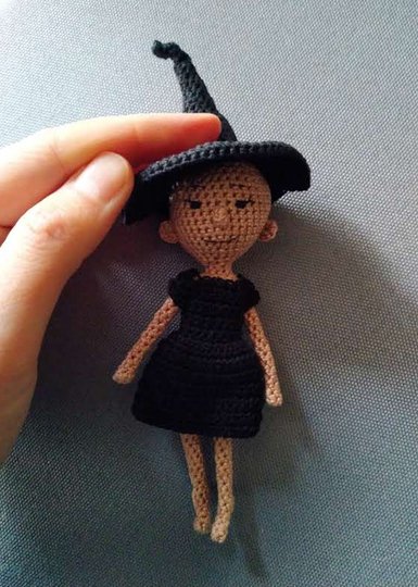 The Witch, miniature mystery girl, amigurumi doll