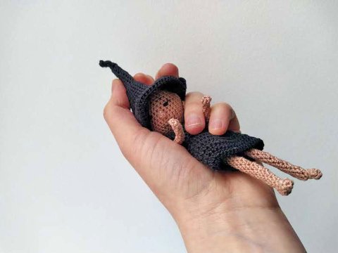 The Witch, miniature mystery girl, amigurumi doll