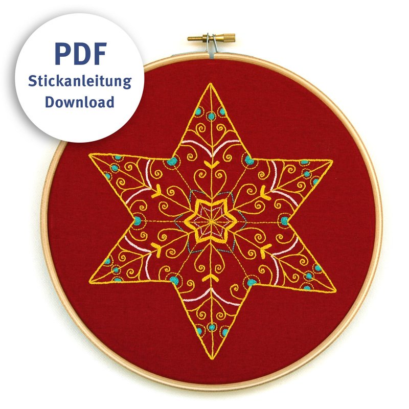 Stickanleitung Weihnachtsstern Mandala