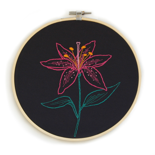 Embroidery Pattern Lily Flower
