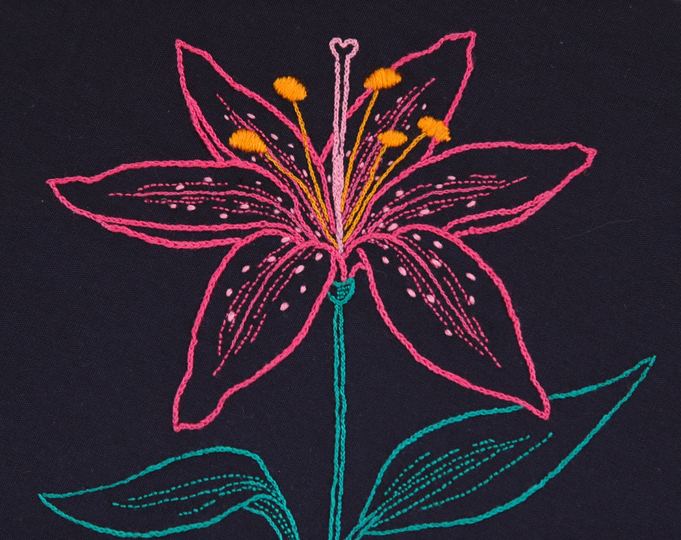 Embroidery Pattern Lily Flower