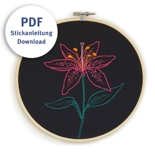 Embroidery Pattern Lily Flower