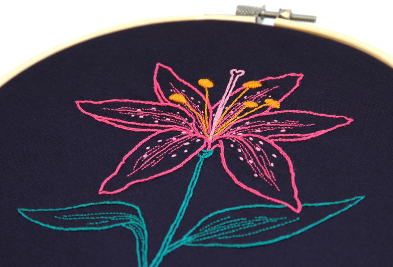 Embroidery Pattern Lily Flower