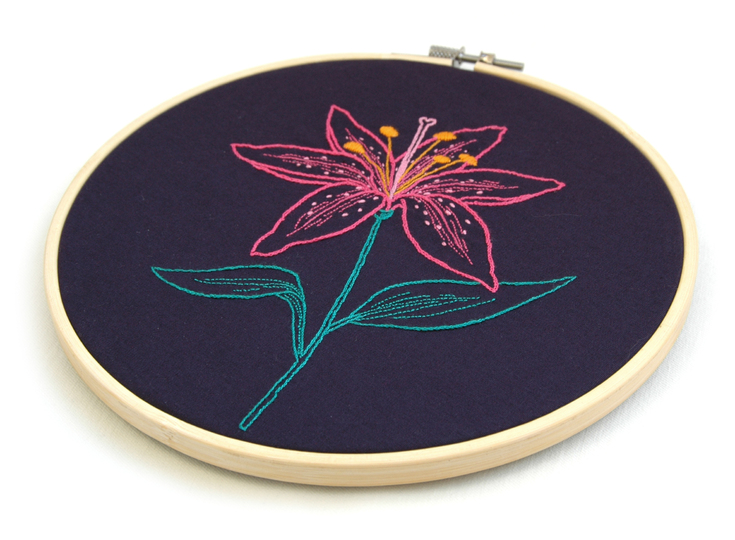 Embroidery Pattern Lily Flower