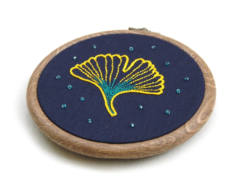 Stickanleitung Gingkoblatt