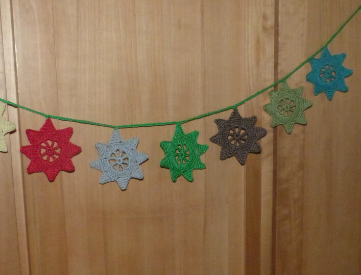 H&auml;kelanleitung f&uuml;r eine vielseitige, dekorative Sternengirlande