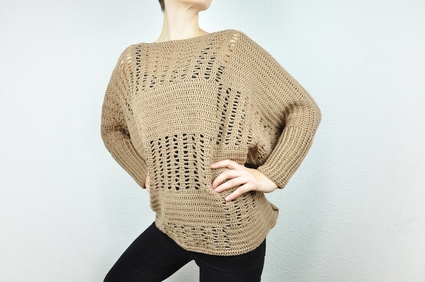 Häkelanleitung Pulli HJØRDIS (S/M, L/XL - leicht an alle Größen anzupassen)