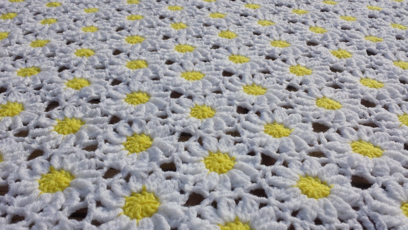 Crochet pattern daisy flower afghan Photos and pictures