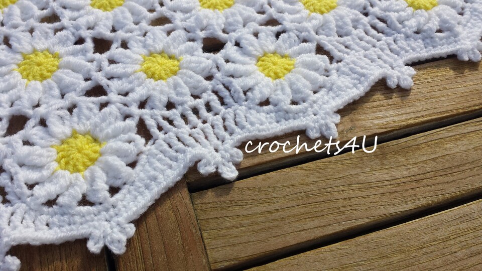 Crochet pattern daisy flower afghan