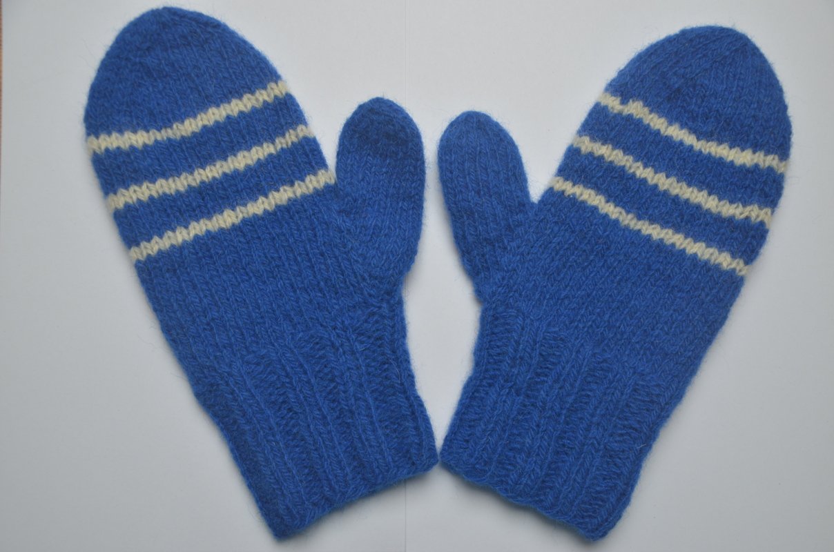 Fäustlinge kornblau Strickanleitung