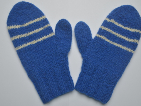 Fäustlinge kornblau Strickanleitung