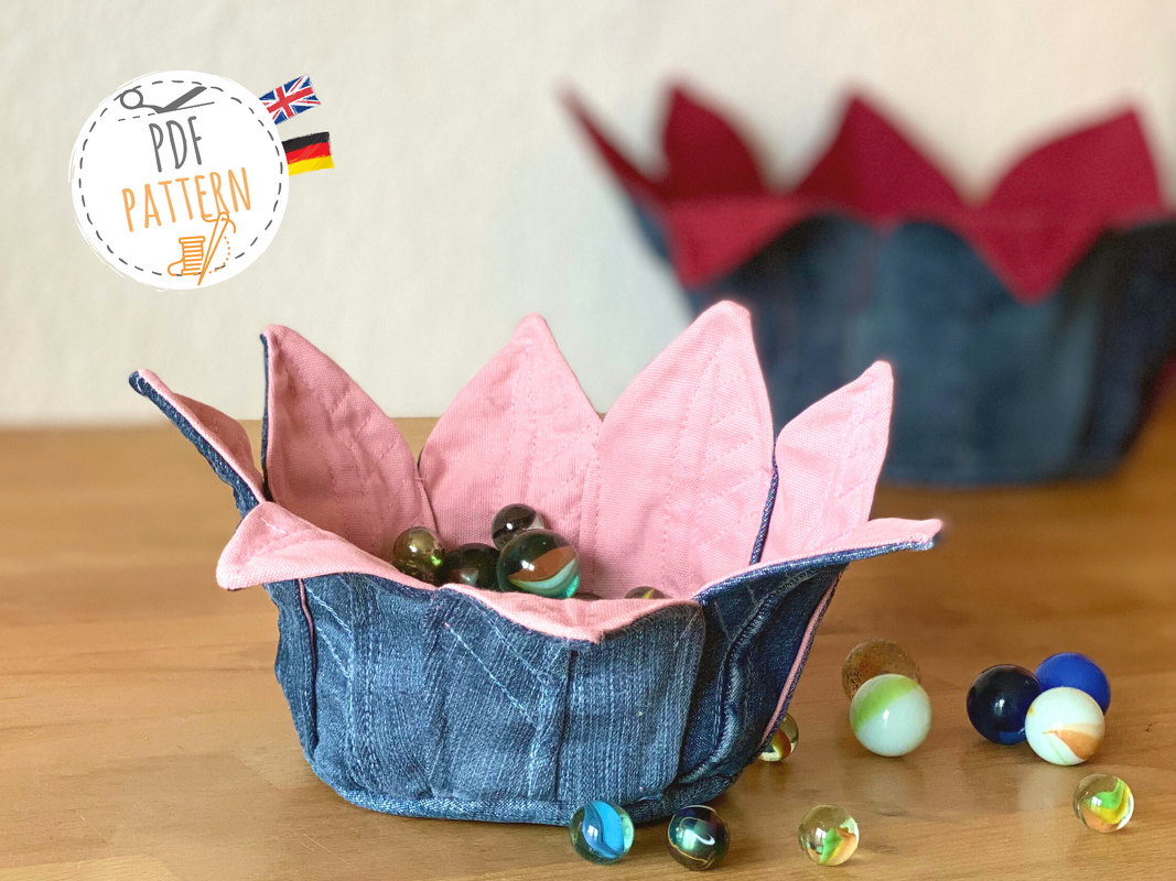 Fabric basket sewing pattern and tutorial, pdf, 3 sizes - Image 5