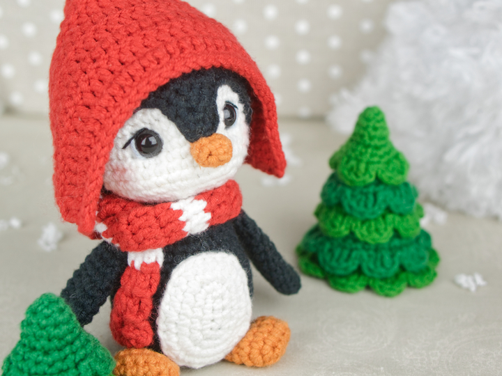 Frodo der Pinguin mit Schal und Mütze - PDF Anleitung