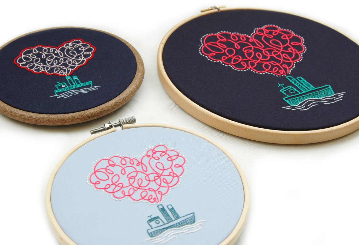 Embroidery Pattern Steamboat neon Heart II - Image 7