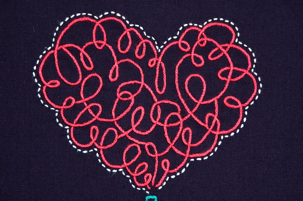 Embroidery Pattern Steamboat neon Heart II