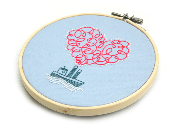 Embroidery Pattern Steamboat neon Heart II