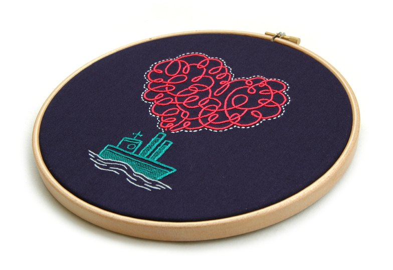 Embroidery Pattern Steamboat neon Heart II