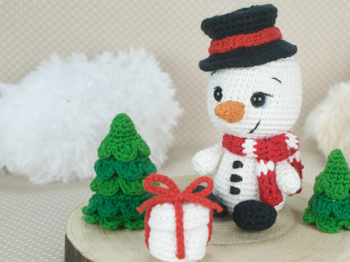 Frosty der Schneemann mit Schal und Hut - PDF Anleitung