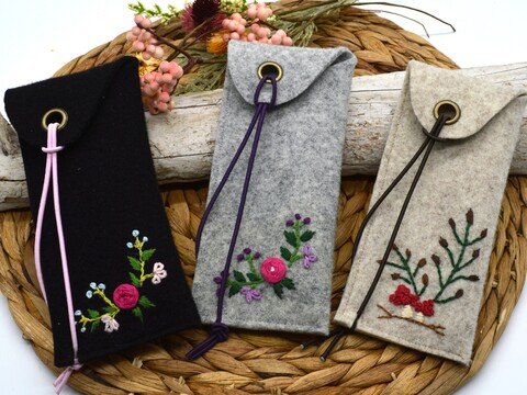 Nähanleitung Filzetui Stifteetui Brillenetui mit Handstickereien oder Appli