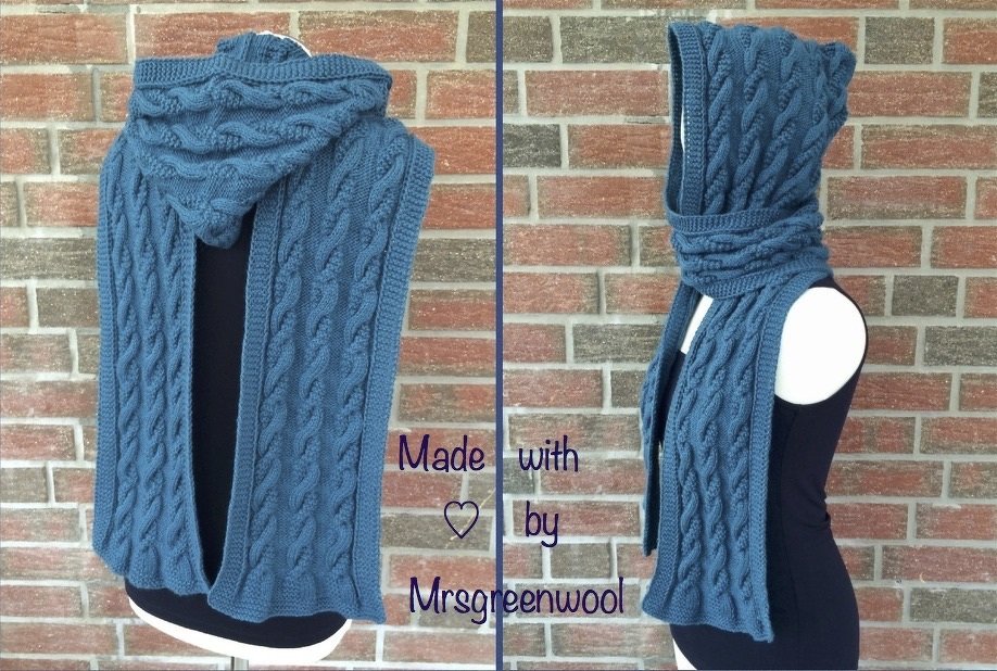 Strickanleitung für Kapuzenschal "Bretonische Küste"