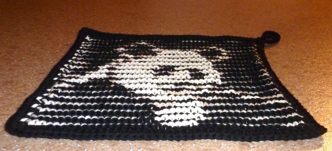 Panda-Lappen - Topf- oder Spüllappen in Schattenstricktechnik