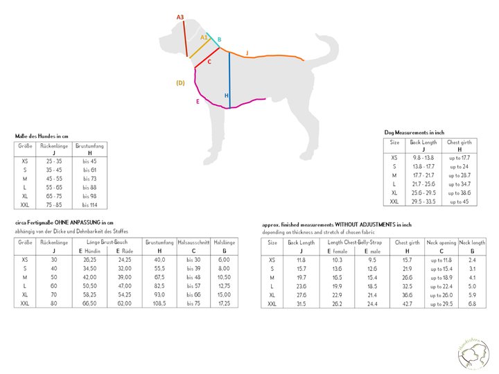 GLENNAN Hundepullover, Gr. XS–XXL, Anleitung+Schnitt