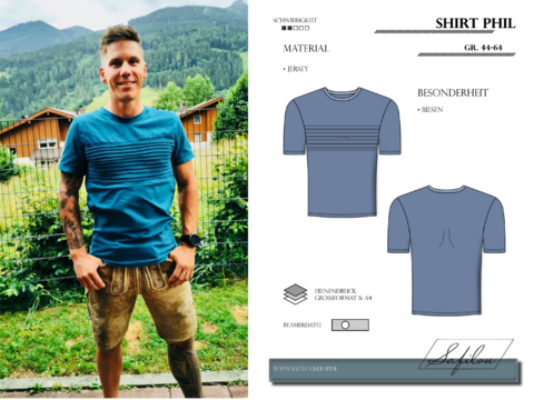 Shirt Phil – PDF-Schnittmuster Gr. 44-64 | Modernes Herrenshirt