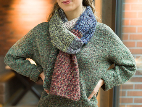 Akiko - Schal mit breiten Streifen in sechs Farben