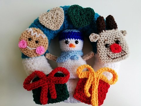 Häkelanleitung Winterkranz #3# / Elemente auch als Geschenkanhänger nutzbar