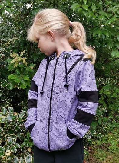 PDF Schnittmuster für eine Kinder Jacke ( Hoodiejacke) in den Größen 92-170