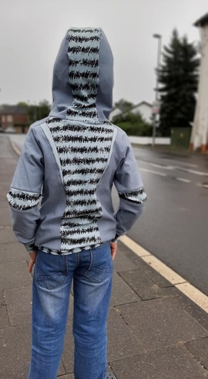 PDF Schnittmuster für eine Kinder Jacke ( Hoodiejacke) in den Größen 92-170