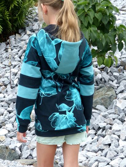 PDF Schnittmuster für eine Kinder Jacke ( Hoodiejacke) in den Größen 92-170
