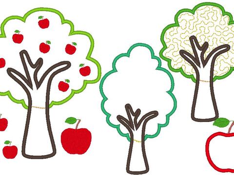 Baum Apfel Apfelbaum Stickdatei