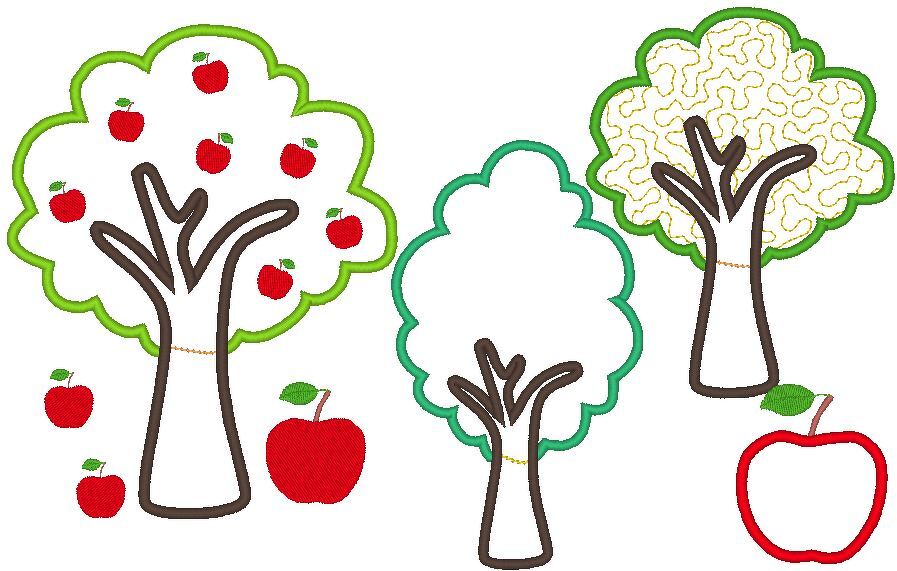 Baum Apfel Apfelbaum Stickdatei - Bild 2