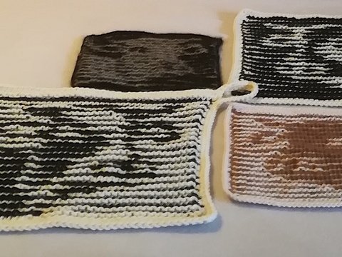 Kuh-Lappen - Topf- oder Spüllappen in Schattenstricktechnik