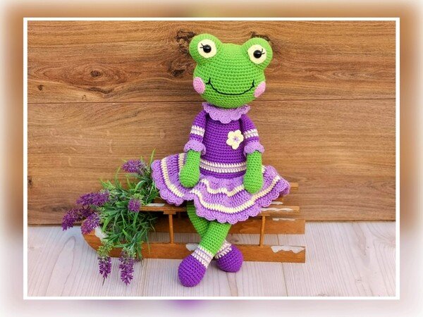 Frida - Häkelanleitung Kantenhocker Frosch