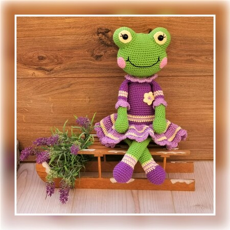 Frida - Häkelanleitung Kantenhocker Frosch