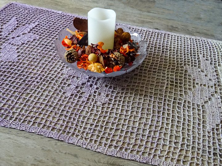 Tischläufer Schneeflocke häkeln