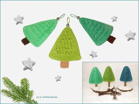 Häkelanleitung Tannenbäumchen – Als Anhänger oder stehend